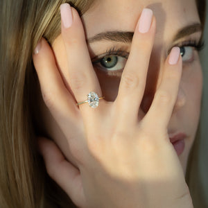 The Ashley Set With A 1 Carat Oval Lab Diamond