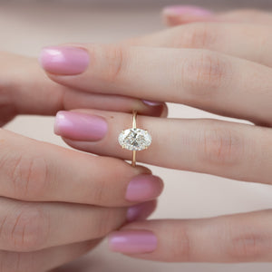 The Ashley Set With A 1 Carat Oval Lab Diamond