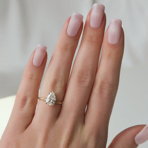 The Ashley Set With A 1 Carat Pear Lab Diamond