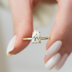 The Ashley Set With A 1 Carat Pear Lab Diamond