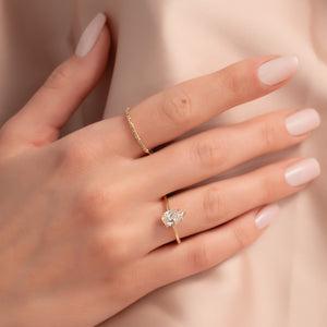 The Ashley Set With A 1 Carat Pear Lab Diamond