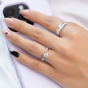 The Ashley Set With A 3 Carat Round Lab Diamond