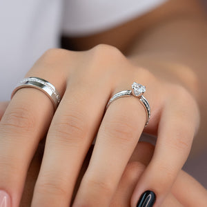 The Ashley Set With A 3 Carat Round Lab Diamond
