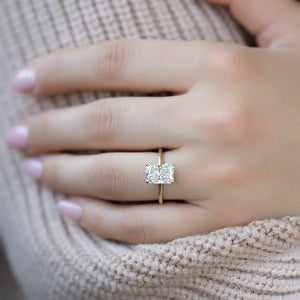 The Ashley Set With A 1 Carat Radiant Lab Diamond