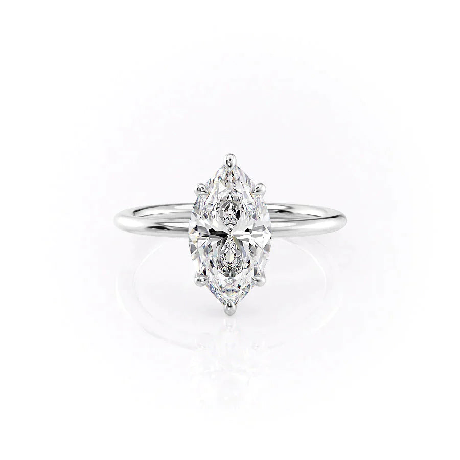 The Ashley Set With A 1.5 Carat Marquise Lab Diamond