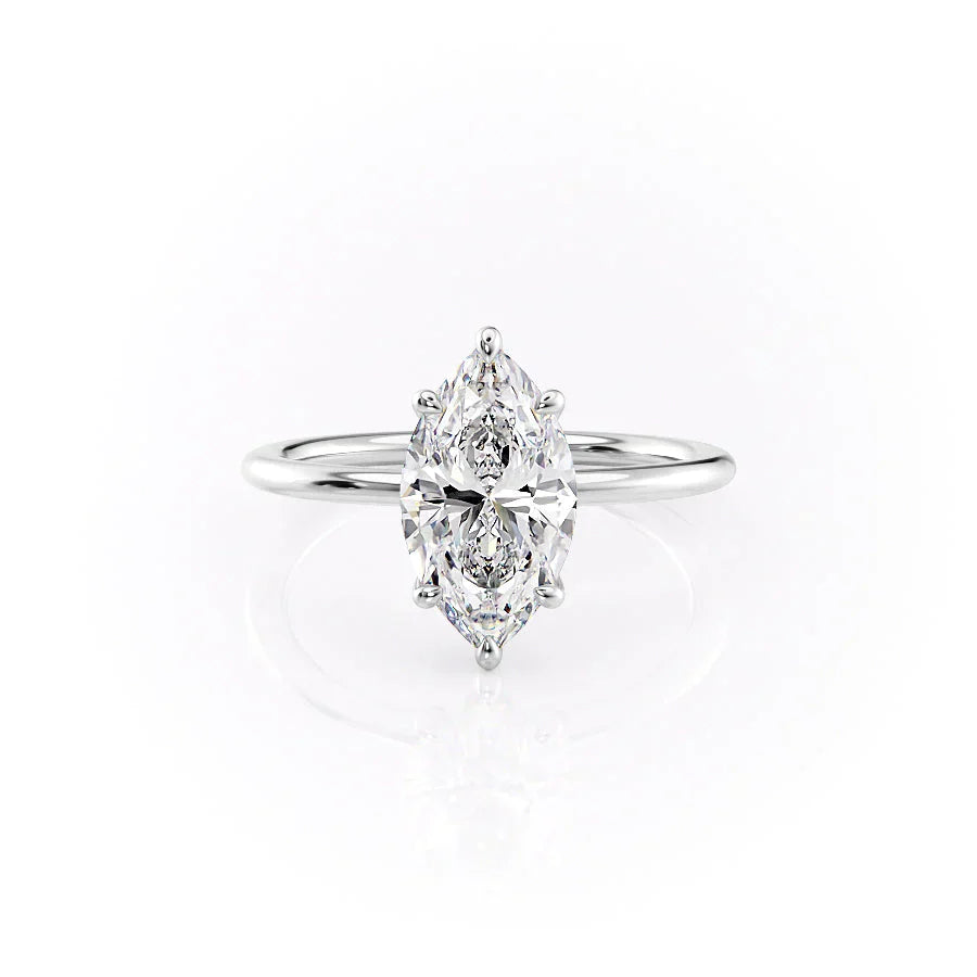 The Ashley Set With A 4.5 Carat Marquise Moissanite