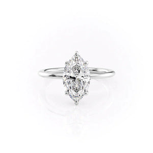 The Ashley Set With A 3 Carat Marquise Lab Diamond