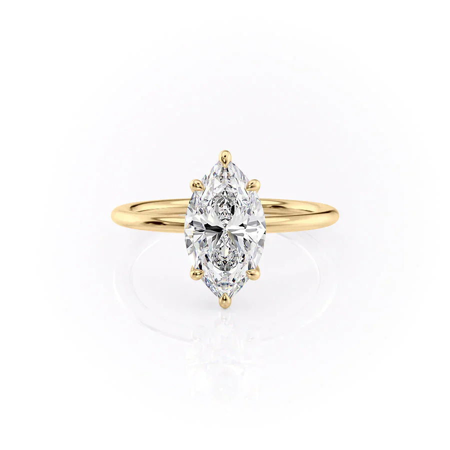 The Ashley Set With A 1.5 Carat Marquise Moissanite