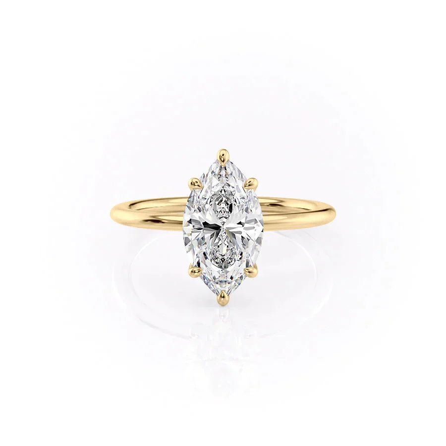 The Ashley Set With A 1.5 Carat Marquise Lab Diamond