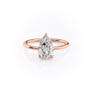 The Ashley Set With A 1.5 Carat Pear Moissanite