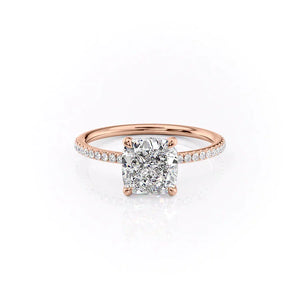 The Pave Ashley Set With A 3 Carat Cushion Lab Diamond