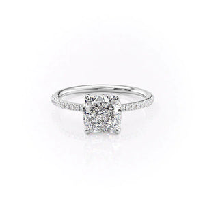 The Pave Ashley Set With A 2.5 Carat Cushion Lab Diamond