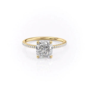 The Pave Ashley Set With A 1.5 Carat Cushion Lab Diamond
