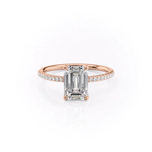 The Pave Ashley Set With A 3 Carat Emerald Lab Diamond