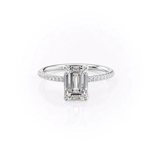The Pave Ashley Set With A 1 Carat Emerald Lab Diamond