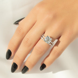 The Pave Ashley Set With A Cushion Moissanite