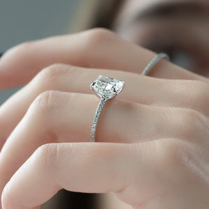 The Pave Ashley Set With A 2 Carat Cushion Lab Diamond