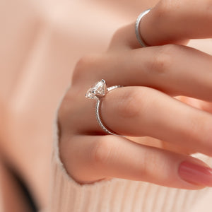 The Pave Ashley Set With A 2.5 Carat Elongated Cushion Lab Diamond