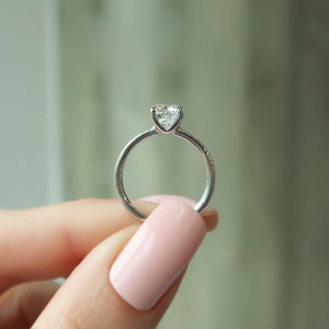 The Pave Ashley Set With A 2.5 Carat Elongated Cushion Lab Diamond