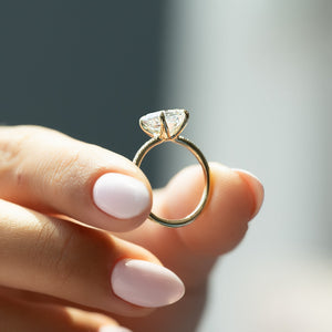 The Pave Ashley Set With A 2 Carat Emerald Lab Diamond