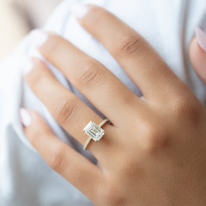 The Pave Ashley Set With A Emerald Moissanite