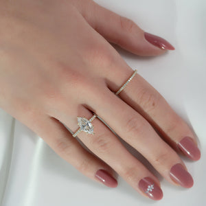 The Pave Ashley Set With A 1.5 Carat Marquise Lab Diamond