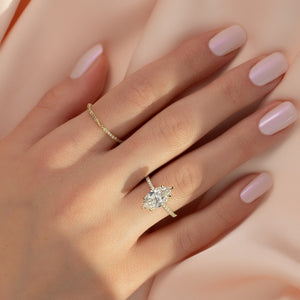 The Pave Ashley Set With A 1.5 Carat Marquise Lab Diamond