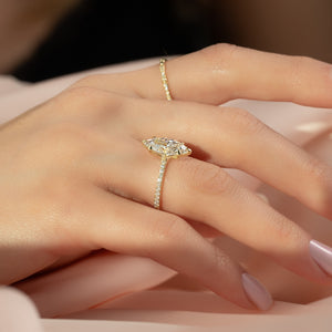 The Pave Ashley Set With A 1.5 Carat Marquise Lab Diamond