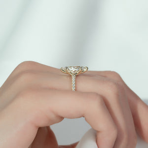 The Pave Ashley Set With A 1.5 Carat Marquise Lab Diamond