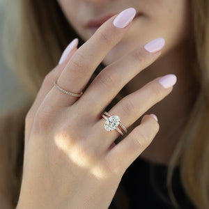 The Pave Ashley Set With A Oval Moissanite