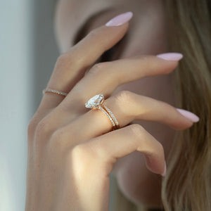The Pave Ashley Set With A Oval Moissanite