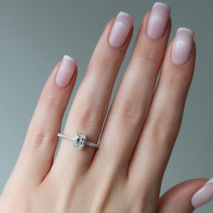 The Pave Ashley Set With A 2 Carat Oval Lab Diamond