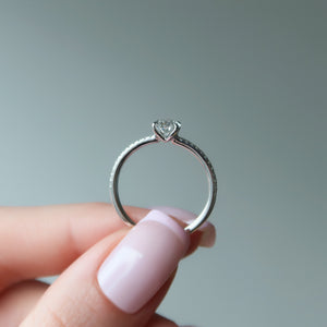 The Pave Ashley Set With A 2 Carat Oval Lab Diamond