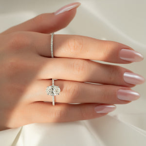 The Pave Ashley Set With A Oval Moissanite