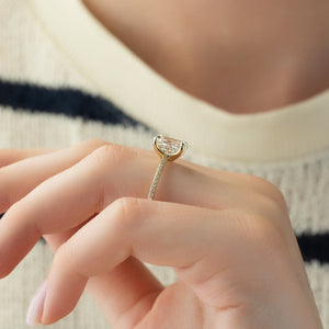 The Pave Ashley Set With A 1.5 Carat Oval Lab Diamond