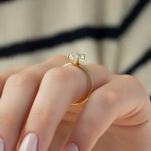 The Pave Ashley Set With A 1.5 Carat Oval Lab Diamond