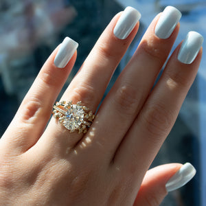 The Pave Ashley Set With A Oval Moissanite
