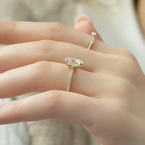 The Pave Ashley Set With A 1.5 Carat Oval Lab Diamond