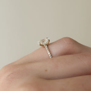 The Pave Ashley Set With A 1.5 Carat Oval Lab Diamond