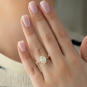 The Pave Ashley Set With A 1.5 Carat Oval Lab Diamond
