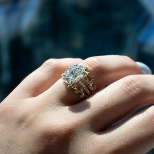 The Pave Ashley Set With A 1 Carat Oval Moissanite
