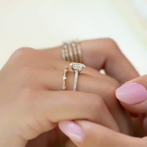The Pave Ashley Set With A 1.5 Carat Oval Lab Diamond