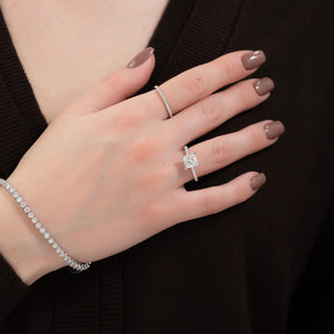 The Pave Ashley Set With A 3 Carat Princess Lab Diamond