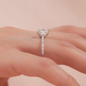 The Pave Ashley Set With A 3 Carat Princess Lab Diamond