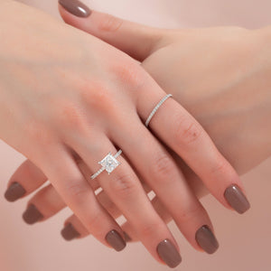 The Pave Ashley Set With A 3 Carat Princess Lab Diamond