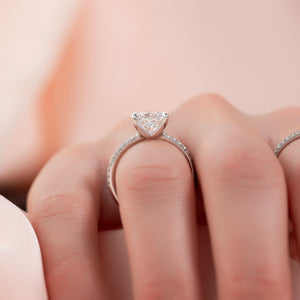 The Pave Ashley Set With A 3 Carat Princess Lab Diamond