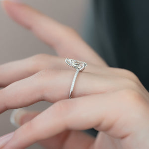 The Pave Ashley Set With A 2 Carat Pear Lab Diamond