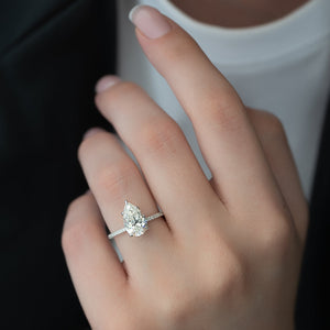 The Pave Ashley Set With A 2 Carat Pear Lab Diamond