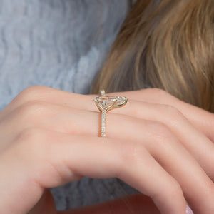 The Pave Ashley Set With A 2 Carat Pear Lab Diamond
