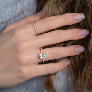 The Pave Ashley Set With A Pear Moissanite